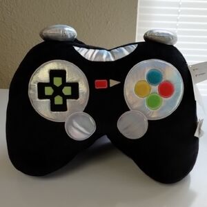 Black and Silver Gaming Controller Pillow